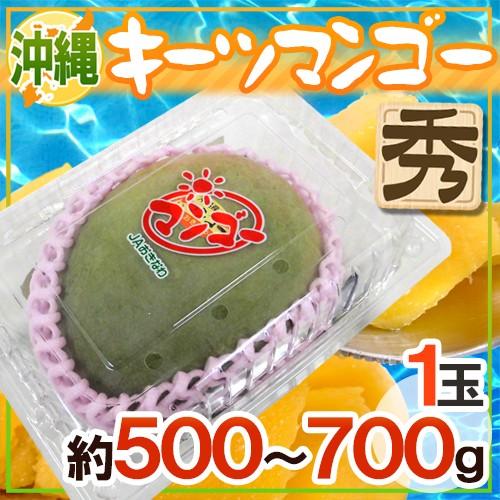 沖縄産 ”キーツマンゴー” 秀品 1玉 約500〜700g パック入り【予約 8月