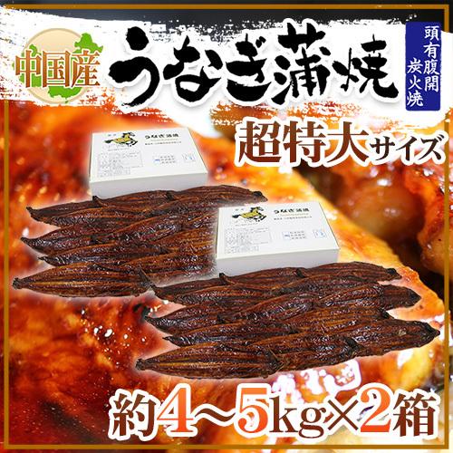 ”うなぎ蒲焼” 約8〜10kg（約4〜5kg×2箱） 中国産 ウナギ/鰻/有頭腹開 送料無料｜kurashi-kaientai