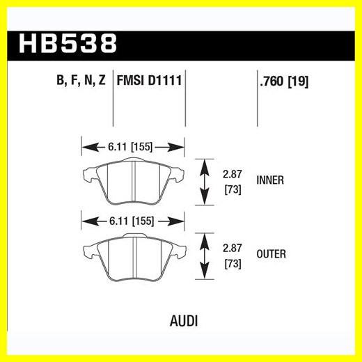 送料無料 Hawk HB538Z.760 Disc Brake Pad 並行輸入品