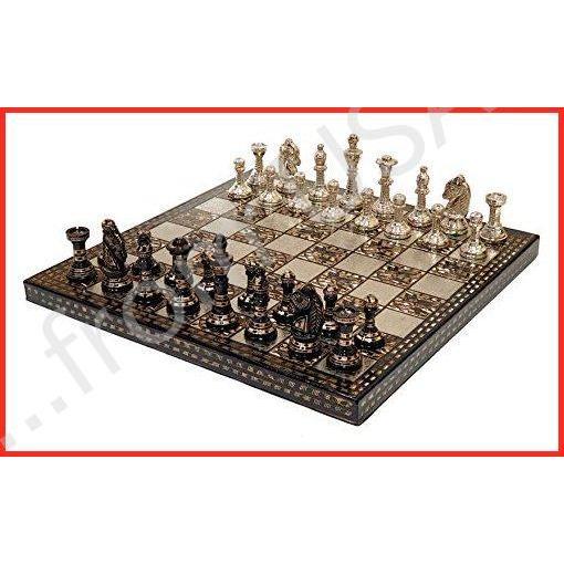 12 x 12 Full Brass, Brown Xmas Sale Deal StonKraft Collectible Full Brass Chess Game Board セット with 100% Brass Pieces  Cos