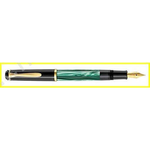 Pelikan クラスic M200 Piston Founta Pen ブラック-グリーン marble - Nib EF