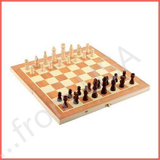 100％安い 34x34cm クラシック木製チェスセットボードゲーム 折りたたみ式 磁気折りたたみボードパッケージ 木製チ ボードゲーム