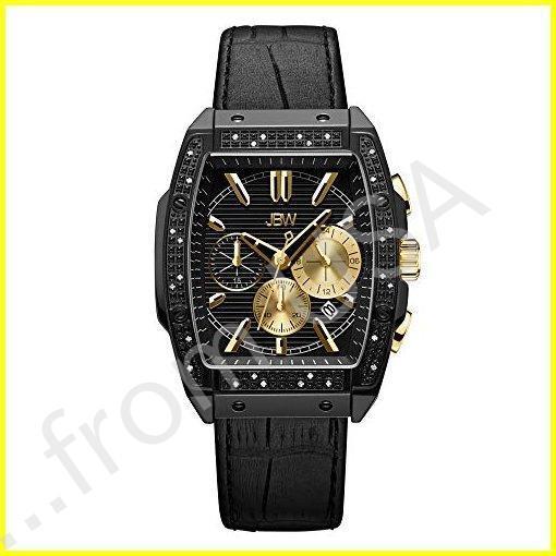 【受注生産品】 全国送料無料 ブ 41mm 本革ブレスレット 28ダイヤモンド腕時計 0.28カラット重量 J6379 Echelon メンズ 高級 JBW 腕時計