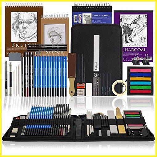 【売れ筋】 Art U.S. Supply 究極の - 4つのスケッチパッド242枚の紙シート付き お絵かきスケッチアートセット 54ピース 水彩絵具