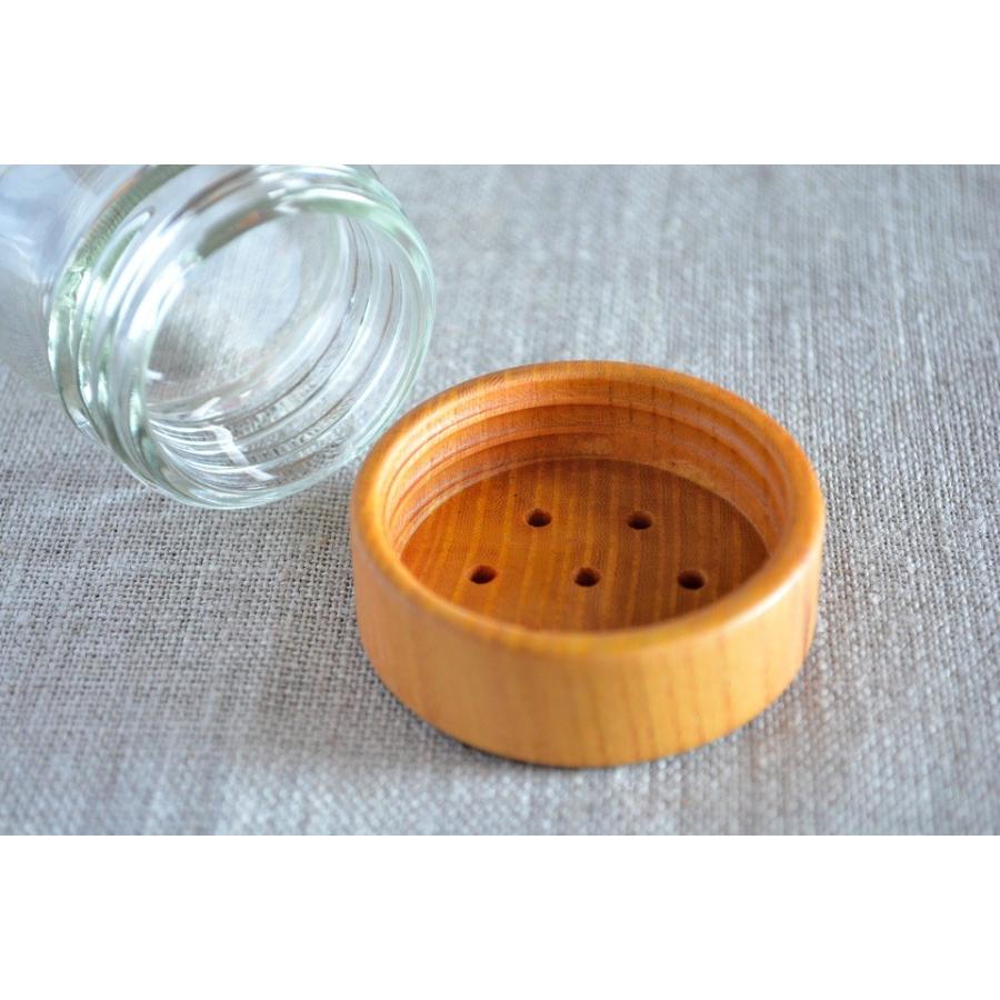 木の蓋 ガラス製【スパイスボトル (ソルト)｜MokuNeji (石川県