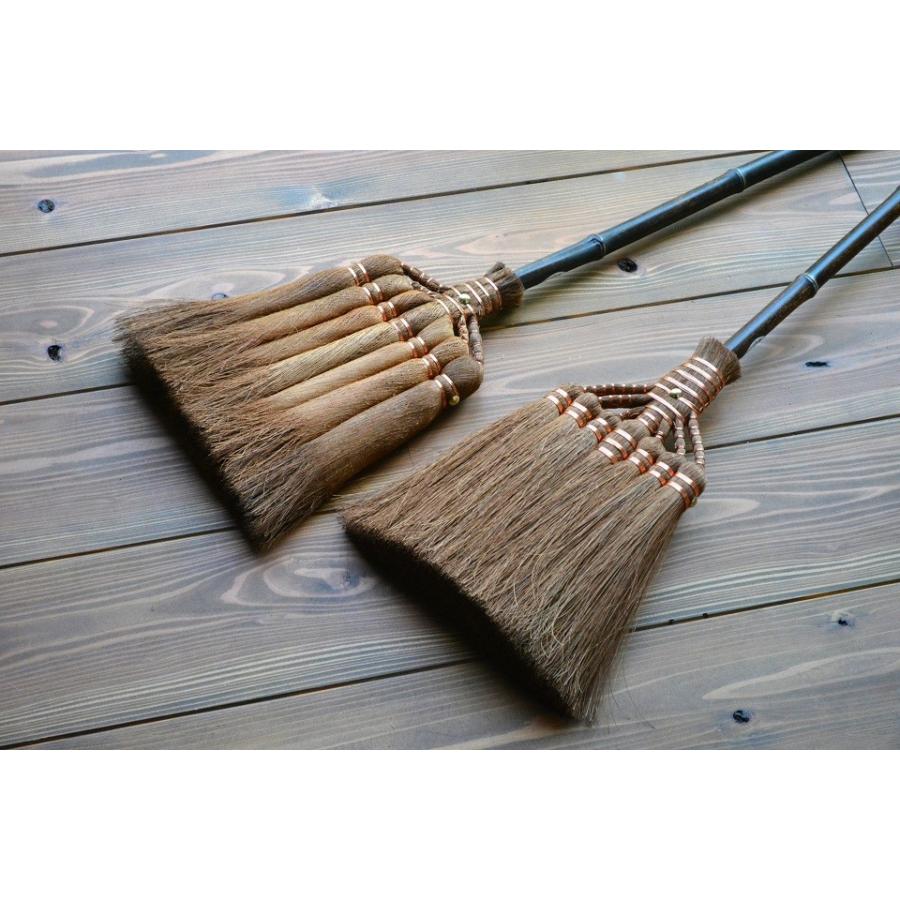 棕櫚ほうき ちりとりセット おしゃれ【7玉長柄箒 (最高級鬼毛) / 6点