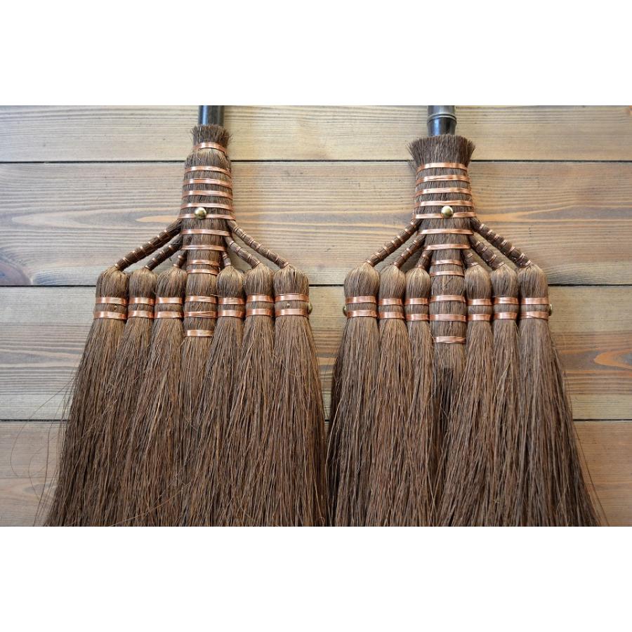 棕櫚ほうき ちりとりセット おしゃれ【7玉長柄箒 (最高級鬼毛) / 6点