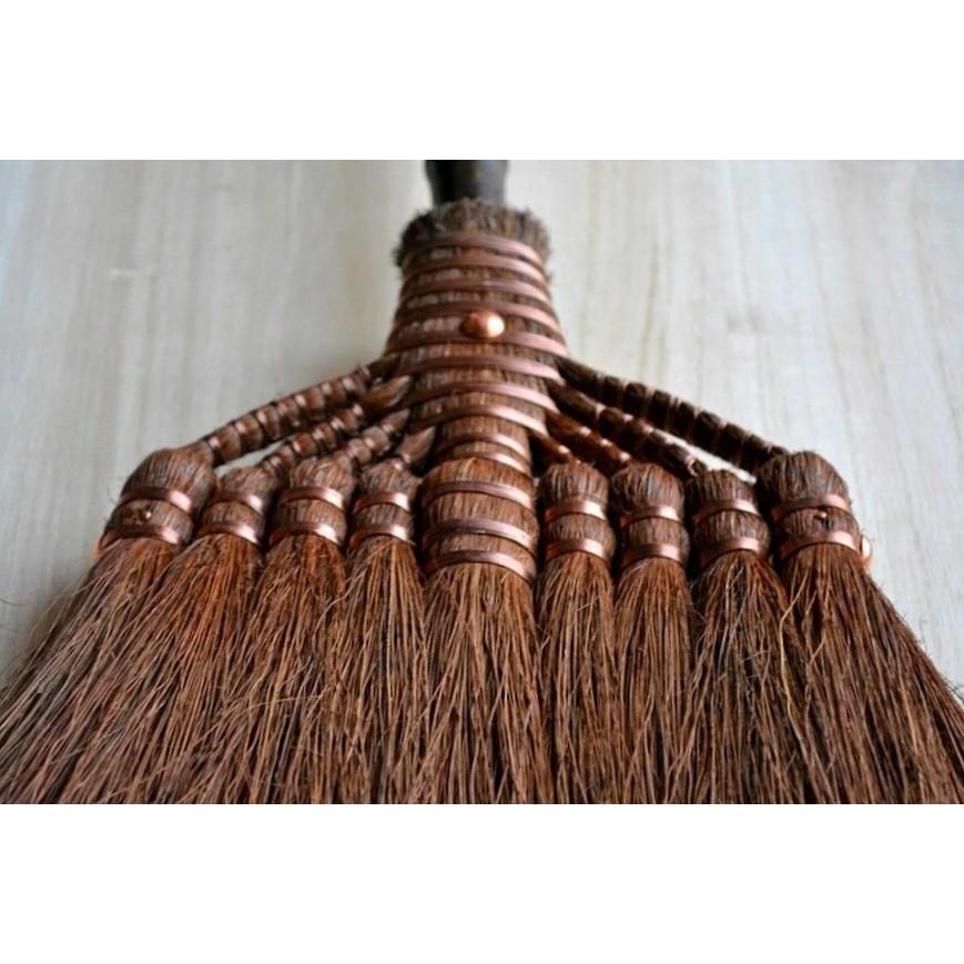 棕櫚ほうき ちりとりセット おしゃれ【7玉長柄箒 (最高級鬼毛) / 6点