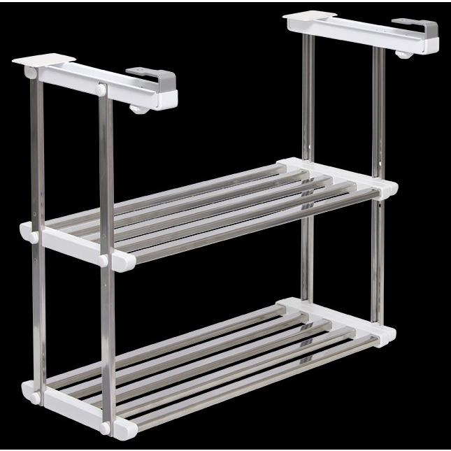 HM2-90L タクボ 伸縮吊戸下はさみ棚2段55〜95cm : くらしの収納館