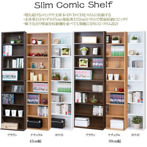 送料無料 スリム 文庫本棚 45cm 幅 高さ 180cm 文庫本 コミック ラノベ CD DVD 薄型 収納 移動棚の画像