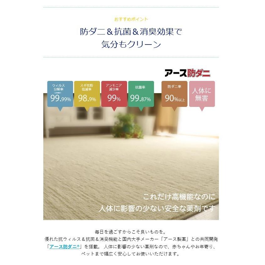 防ダニ・抗菌・消臭・ウィルス花粉対策に国産高機能ラグ『ポッシュ アイボリー』 約190x240cm |kurashidecora|02