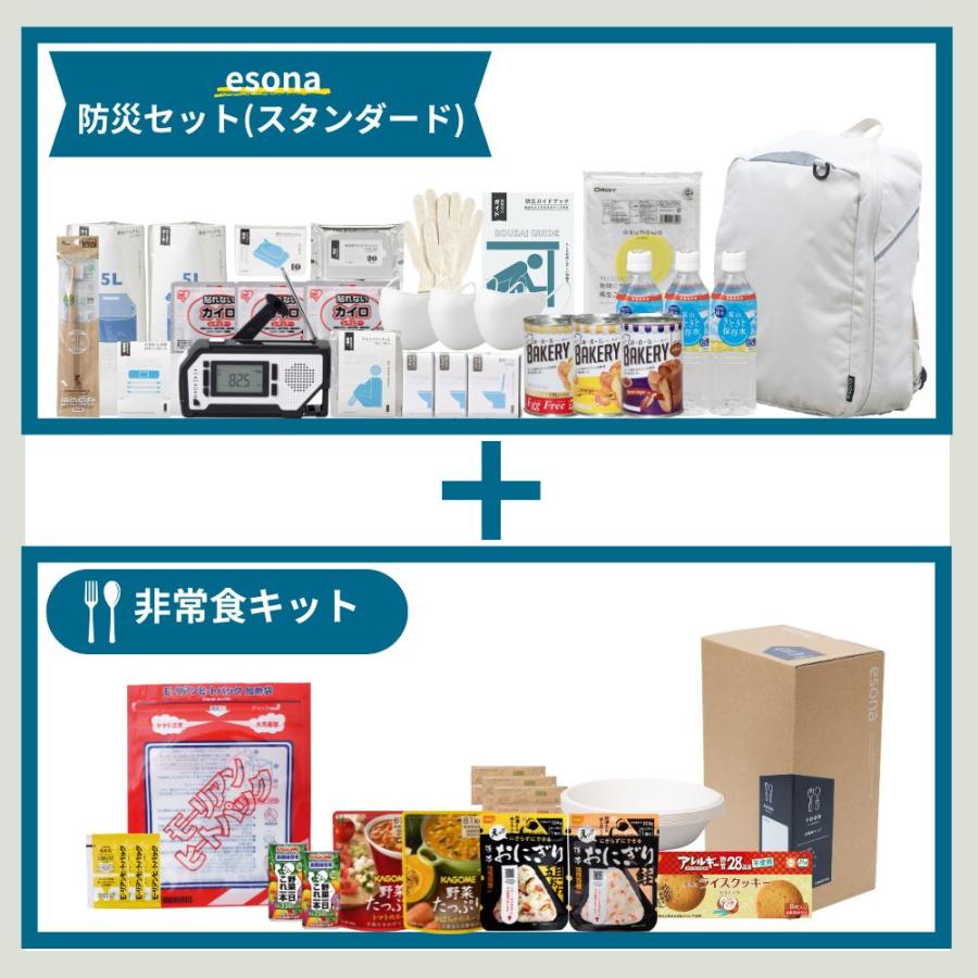 岸田産業 防災セット スタンダード+非常食セット esona 防災士監修 