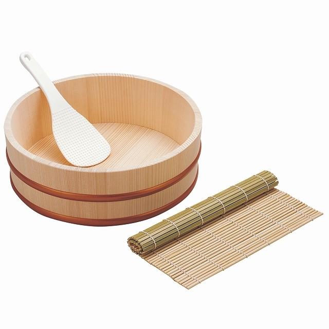 岸田産業 【 在庫処分 】寿司桶セット ( 2.5合用 ) 寿司桶 手巻き寿司