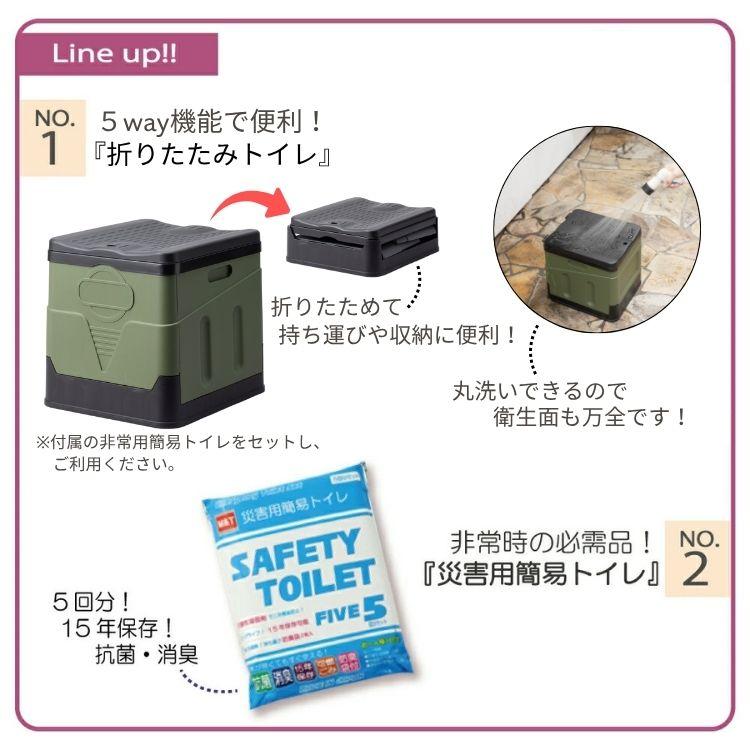 車載用防災18点セット 折りたたみトイレ付き 防災グッズ セット 1人