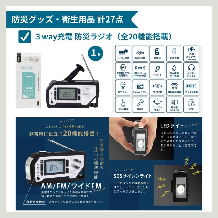 防災グッズ大量32点■非常用持出袋■防災ラジオ■給水バックバッテリー■地震津波 岸田産業 防災グッズ 防災セット 中身だけ 2人用 セット トイレ 食料