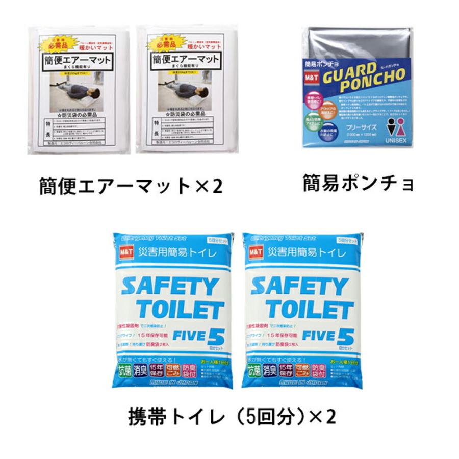 岸田産業 防災グッズ 防災セット 2人用 セット 食料 トイレ 水