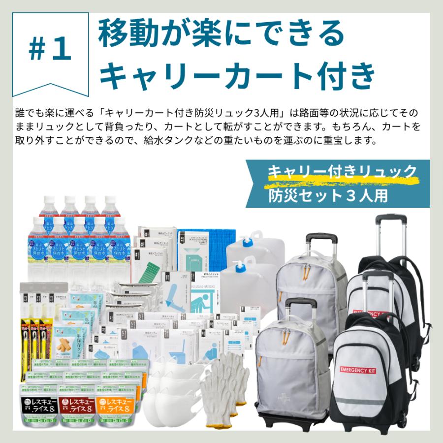 岸田産業 防災グッズ 防災セット 3人用 セット 食料 トイレ 水 