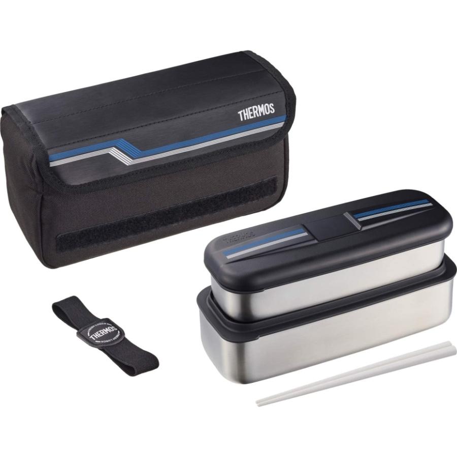 サーモス ステンレス フレッシュランチボックス DSD-1104W L-BK ラインブラック 1100ml の商品画像