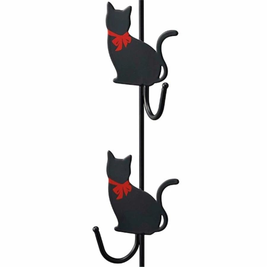 山崎実業 ドアハンガー 猫 4連 BK ブラック 7035 : くらし壱番館