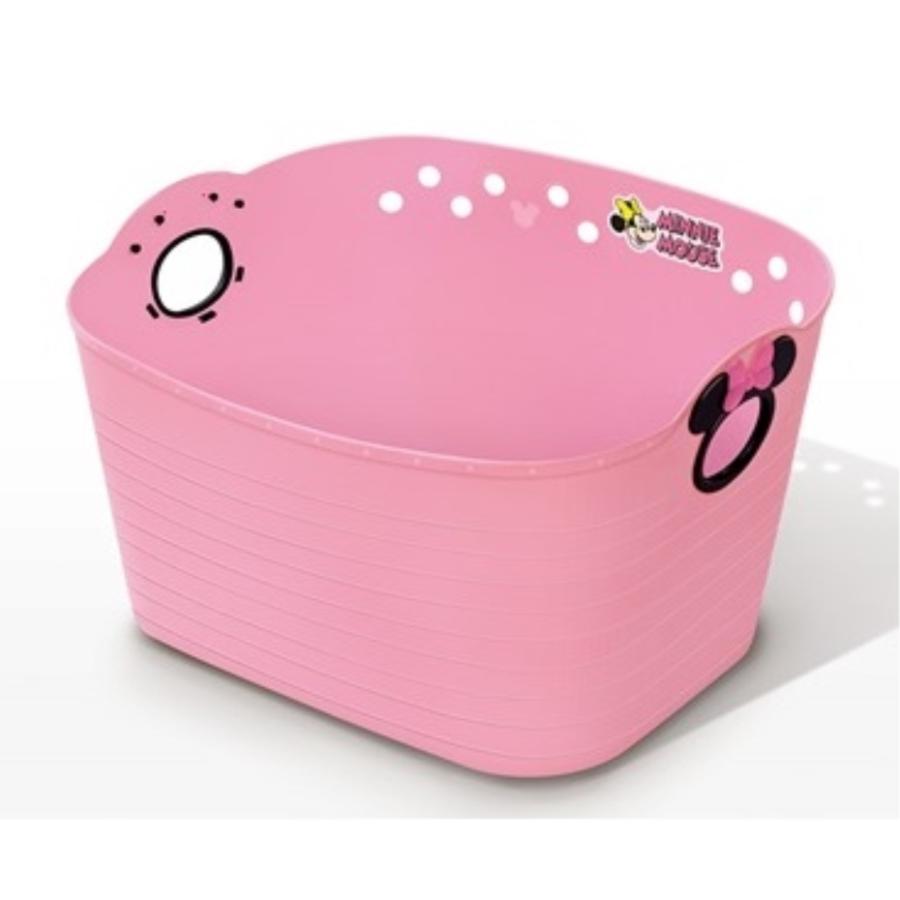 錦化成 やわらかバケツ SQ16 ミニーマウス ピーチピンク 10L (幅37.5