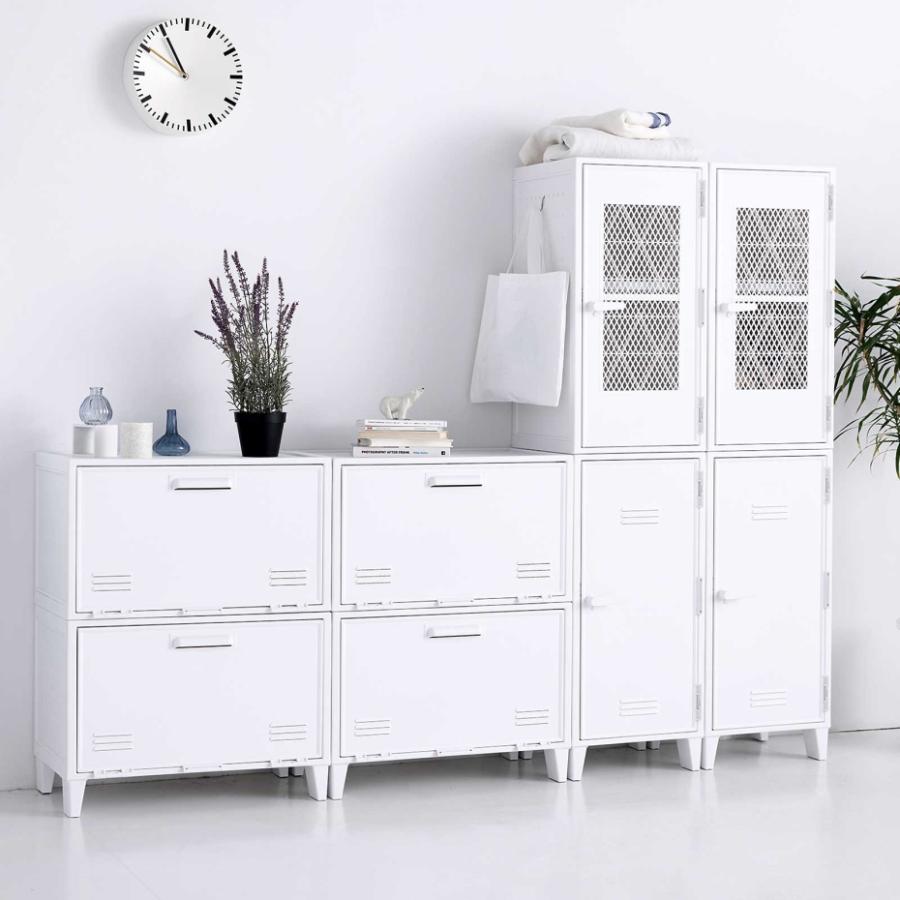 キャビネット　　ホワイト キャビネット 幅90cm リビングボード 扉収納 引出し付 DVD収納