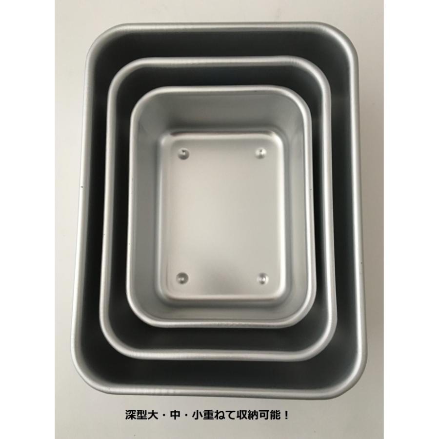 谷口金属 蓋付アルミ保存容器 深型 大 (幅18.2×奥行24.2×高さ8.5cm