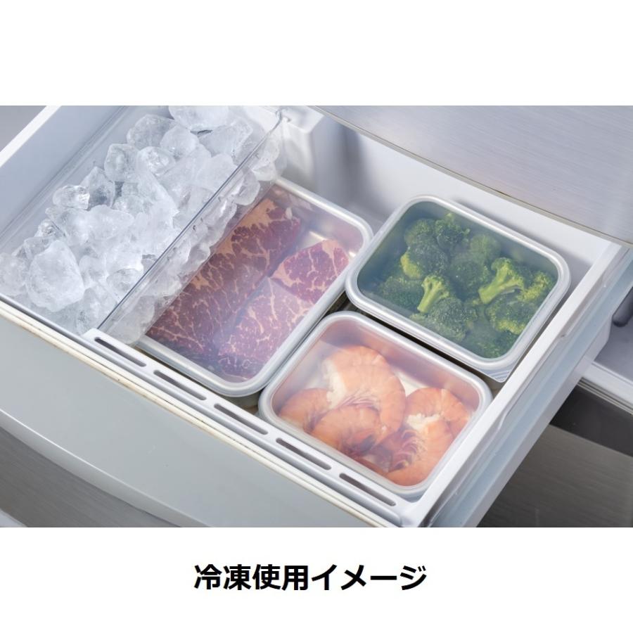 谷口金属 蓋付アルミ保存容器 深型 大 (幅18.2×奥行24.2×高さ8.5cm