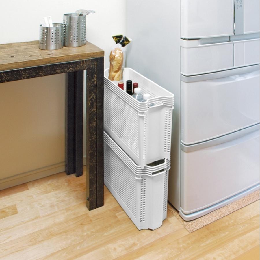 【お買い得】コンプレッションスタック白　大小セット 不動技研 F2523 スタックカーゴ スリム 深型 ホワイト (幅19×奥行49.4