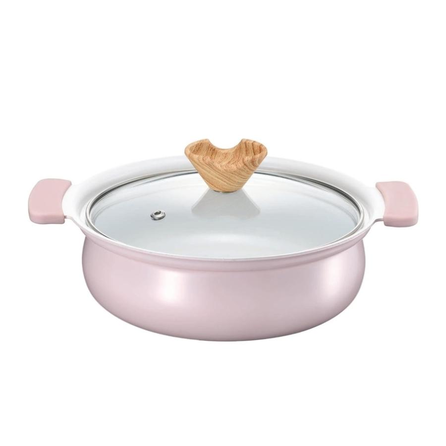 coronto 両手鍋 18cm ピンク IH対応 Kakusee（カクセー） coronto コロント セラミックコーティング卓上鍋
