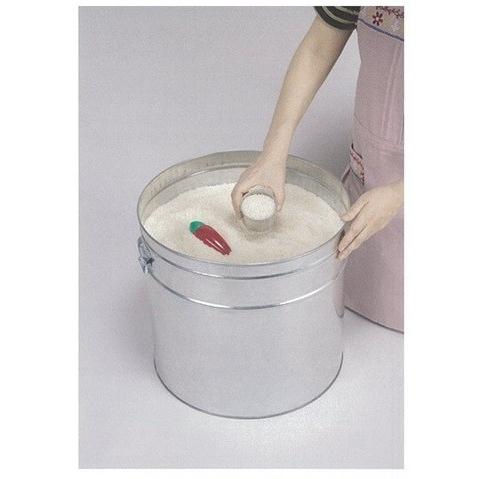 三和金属 トタン丸型米びつ TMK-30 シルバー (米収納量30kg 直径37×高