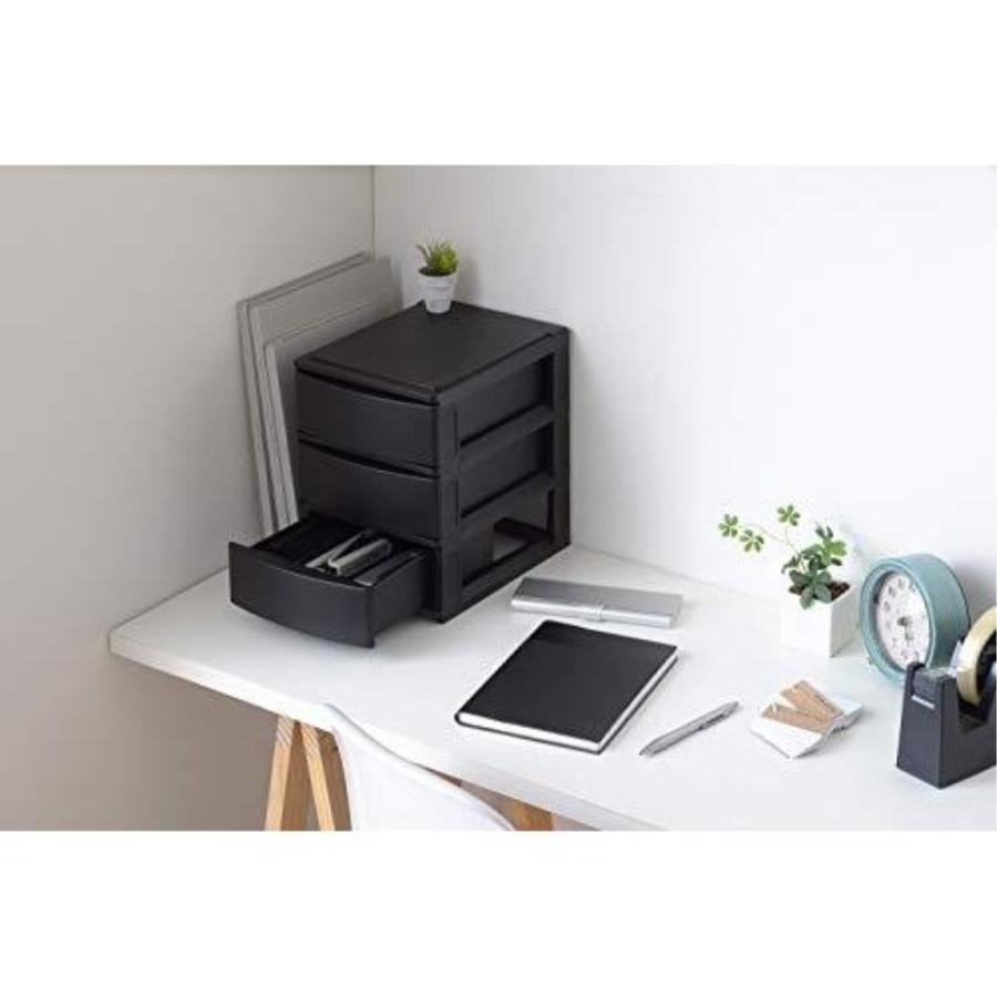 SANKA サンカ 小物収納 引出し ナチュラ ポスデコ A5浅3段 NpdA5-a3 BK