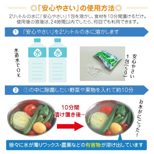 天然成分で野菜の残留農薬を洗浄　安心やさい（1g 25包)  送料無料 |  | 03