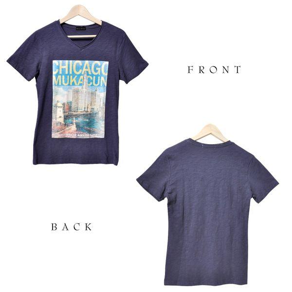 Tシャツ Vネック 半袖 シカゴ TシャツVネック レディース 大きいサイズ