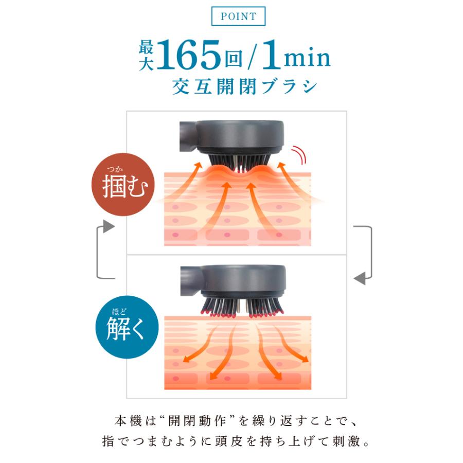 Beapro スカルプブラシ 頭皮ケア usb充電 LED光 液体タンク搭載 5段階