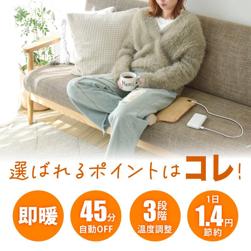 enetanpo ミニ ホットマット usb 1人用 モバイルバッテリー付き enetanpo ミニ ホットマット usb 1人用 モバイルバッテリー付き