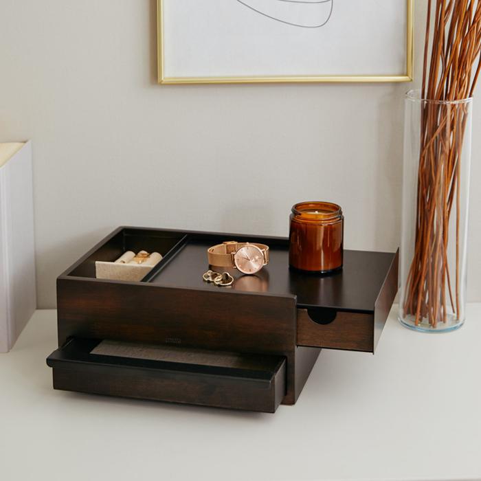 Umbra ジュエリーボックス おしゃれ 木製 2段 ジュエリー収納