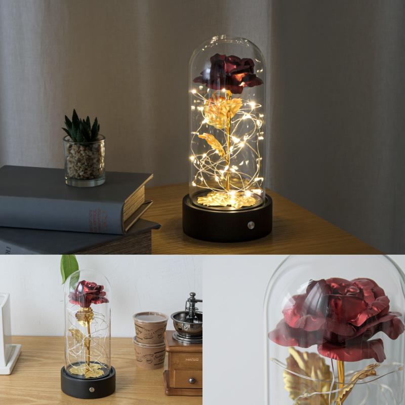 大河商事 バラ 造花 LEDライト 薔薇 枯れない リモコン付き インテリア 