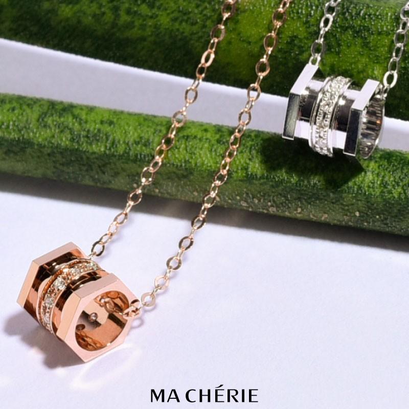 MA CHERIE マシェリ ネックレス レディース ダイヤモンド K18 Au750 