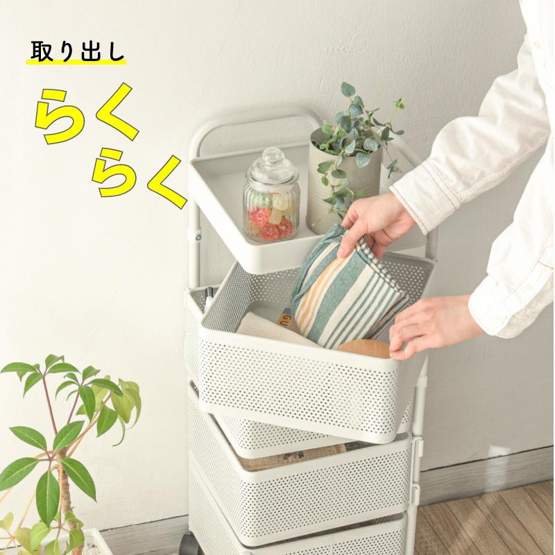 キッチンワゴン キャスター付き おしゃれ 4段 収納ワゴン 360°可動 天板付き クローバー株式会社 大容量 キャスターワゴン キッチン収納 バスケットワゴン 新生活 一人暮らし MONOWA キッチンワゴン キャスター付き おしゃれ 4段 収納ワゴン 360