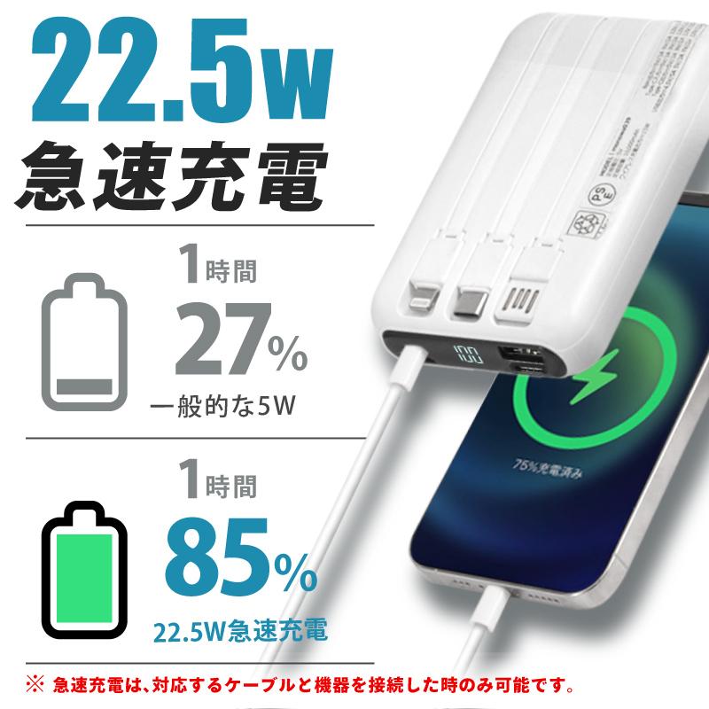 モバイルバッテリー 大容量 10000mAh 急速充電 ワイヤレス充電 4台同時充電 残量表示 PSE認証済 コンパクト バッテリー 携帯バッテリー 携帯充電器 スマホ充電器｜kurashikan｜10