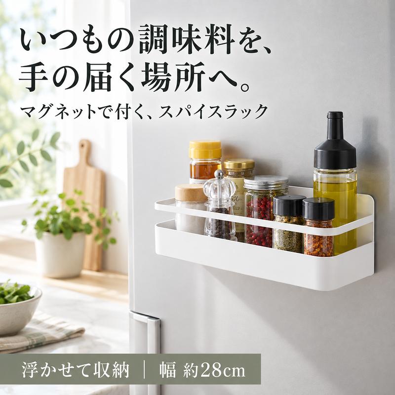 MONOWA スパイスラック マグネット 調味料ラック 壁面収納 浮かせる