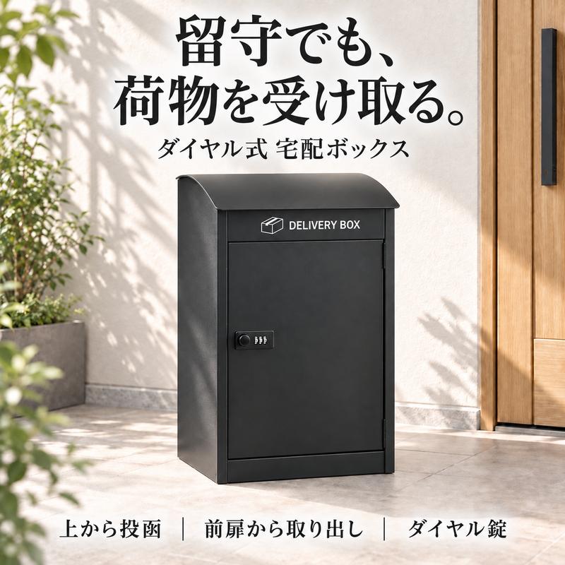 宅配ボックス 大容量 盗難防止 ダイヤル錠 置き型 戸建て 防水 置き配 宅配ボックス 戸建て 置き型 ダイヤル錠付き 複数投函 宅配BOX 玄関