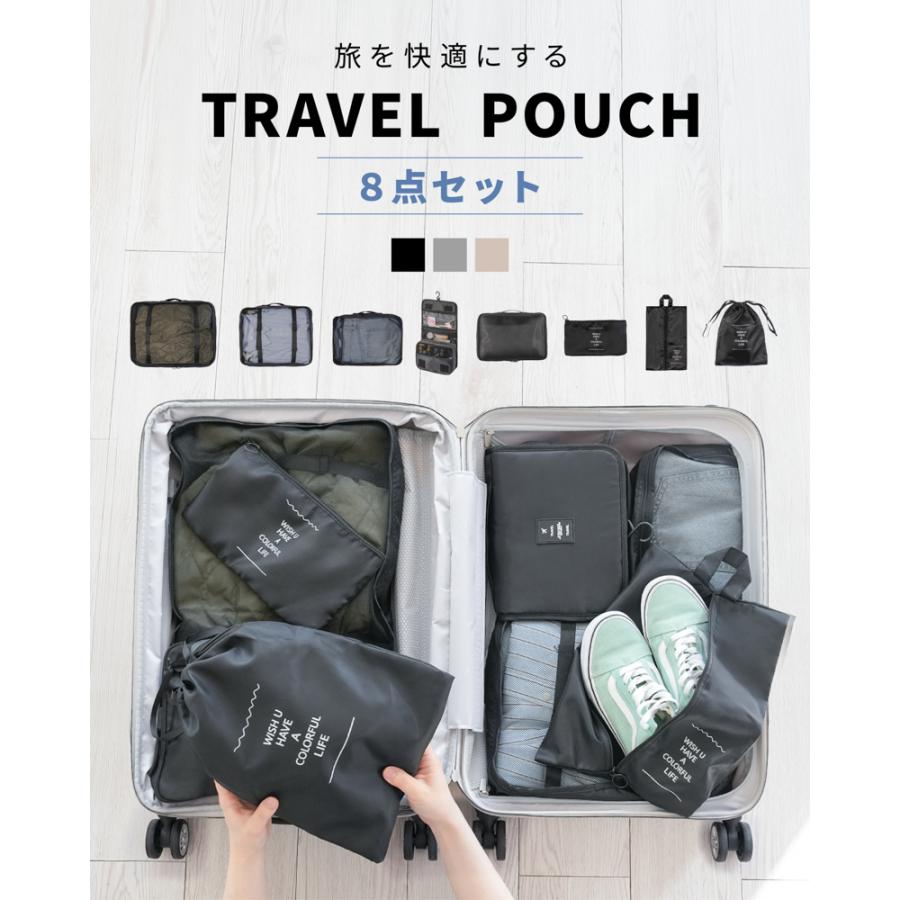 MONOWA トラベルポーチ 8点セット 旅行用ポーチ マルチポーチ メッシュ