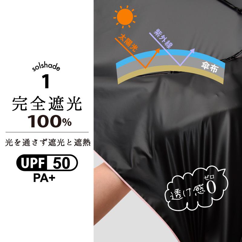 完全遮光 日傘 折りたたみ 遮光率100% UV遮蔽率99.9%以上 10本骨 軽量 晴雨兼用 丈夫 かわいい レディース ギフト 暑さ対策 熱中症対策 紫外線カット|kurashikan|08