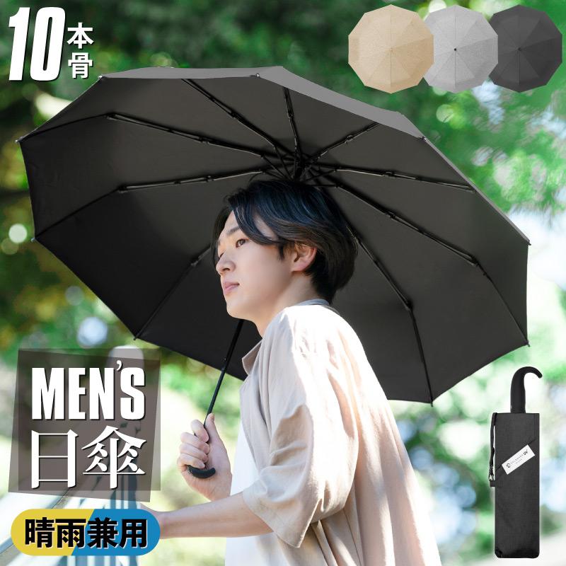 傘 かさ メンズ 折りたたみ 日傘 晴雨兼用 シミケア シンプル ワンタッチ