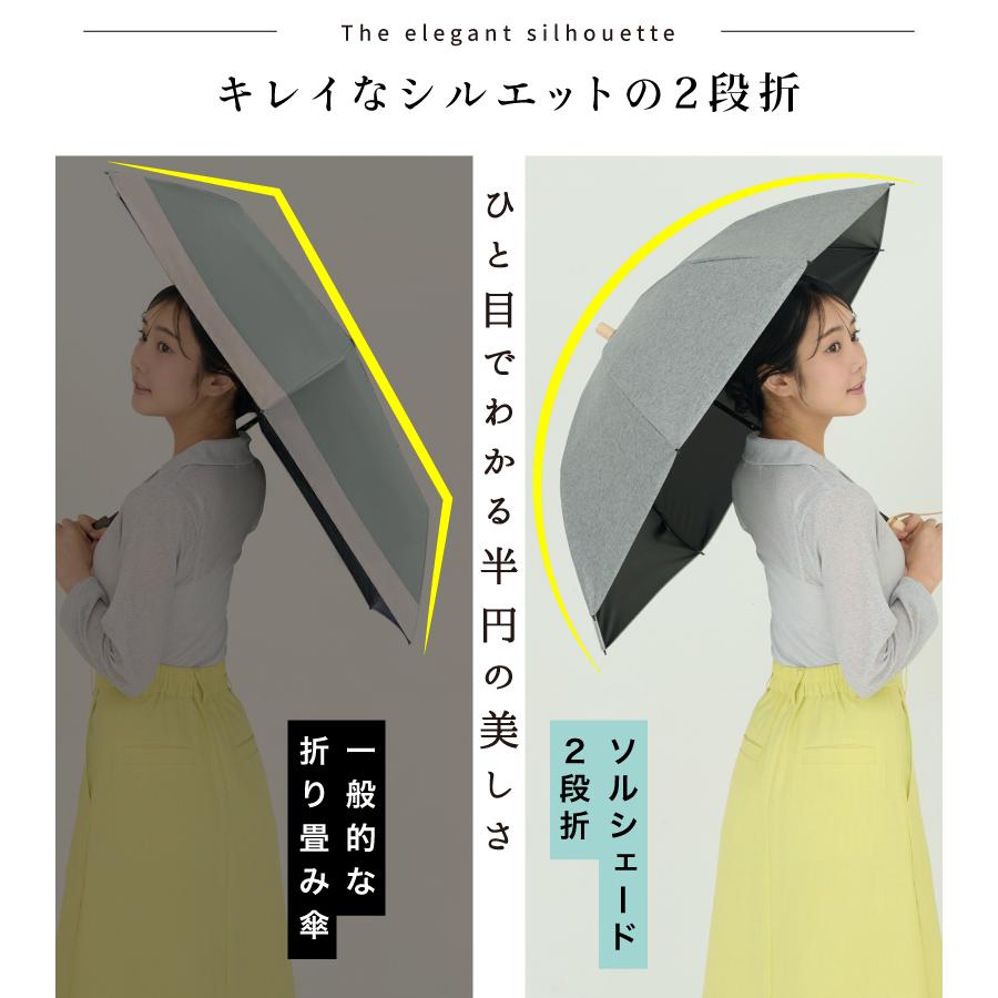 日傘 完全遮光 折りたたみ 晴雨兼用 遮光率100% UPF50+ 紫外線カット uvカット レディース 8本骨 折りたたみ傘 折りたたみ日傘 傘 暑さ対策 熱中症対策 おすすめ | SOLSHADE | 08