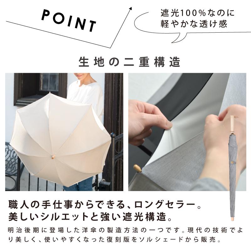 SOLSHADE（ソルシェード） 長傘 レディース 晴雨兼用 完全遮光 遮光100
