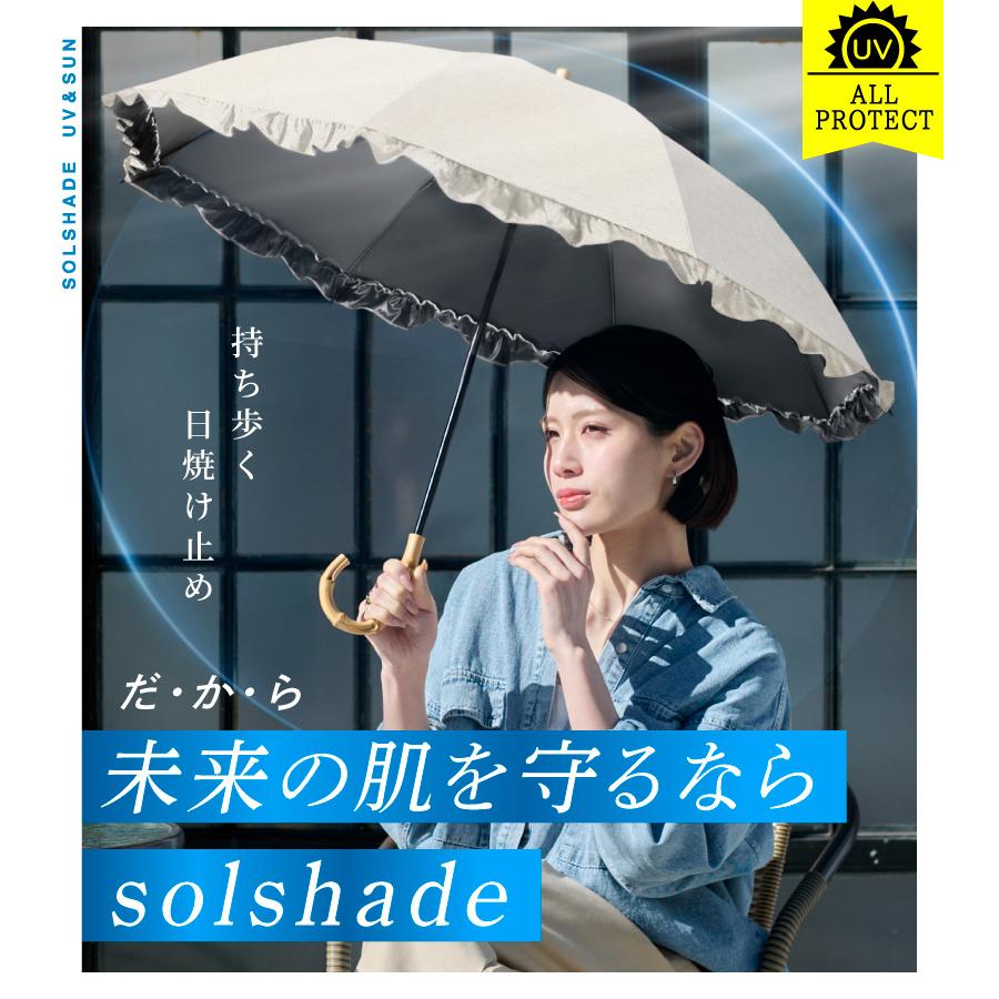 SOLSHADE（ソルシェード） 日傘 完全遮光 折りたたみ 晴雨兼用