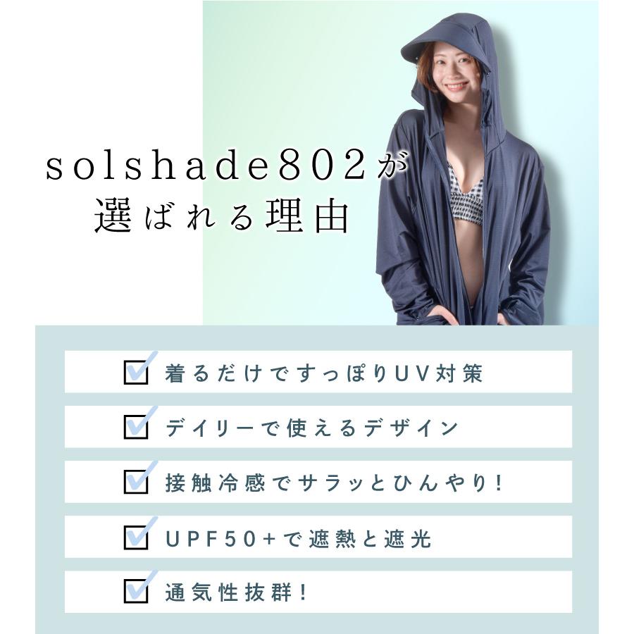 SOLSHADE（ソルシェード） UVパーカー レディース 長袖 パーカー 接触