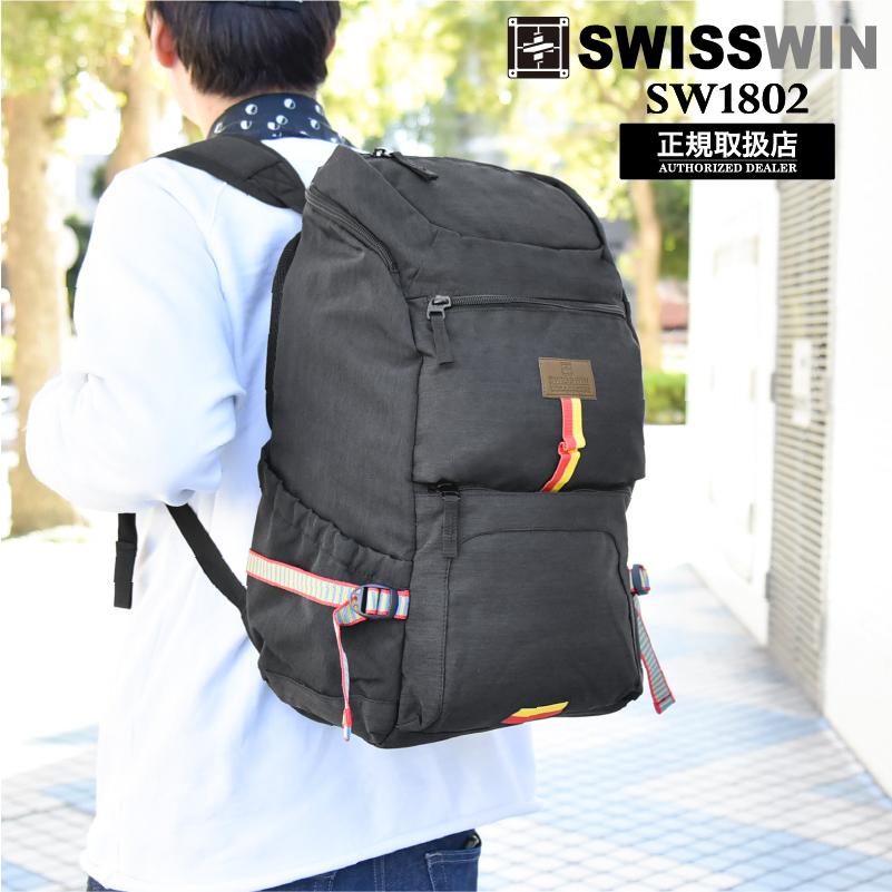 Swisswin リュックサック 大容量 メンズ レディース リュック おしゃれ 軽量 マザーズバッグ 通勤 通学 バックパック スイスウィン ブラック ネイビー Tp Sw1802 E One イーワン暮らし館 通販 Yahoo ショッピング